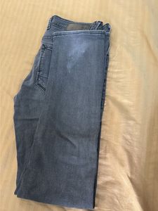 Men's Grey Distressed Jeans
