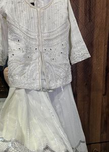 Stunning White Embellished Kurta Set