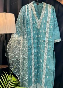 Beautiful Teal Kurta Set with Dupatta