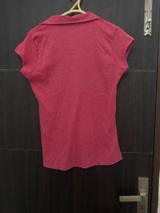 Zola Pink Polo Neck T-Shirt