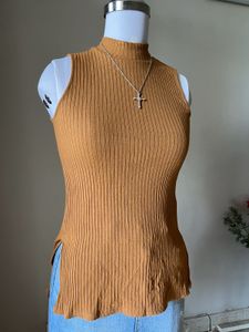 brown sexy back top