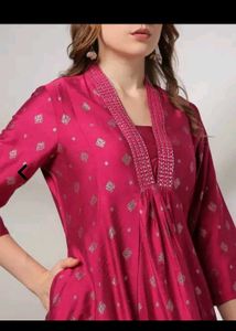 Beautiful Pink Kurta Set with Palazzo Pants