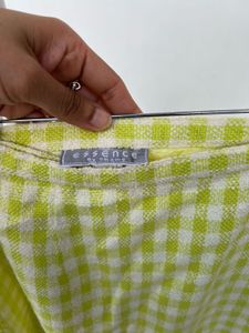 Green &amp; White Checked Wrap Around Skirt