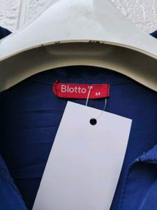 Korean Cute Classic Navy Blue Button-Up Shirt