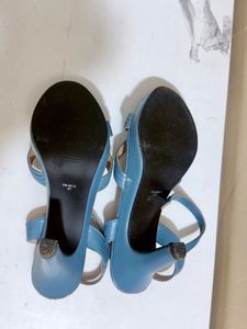 Blue Strappy Platform Heels