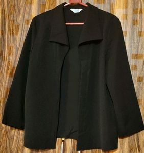 Black Bal Collar Buttonless Blazer