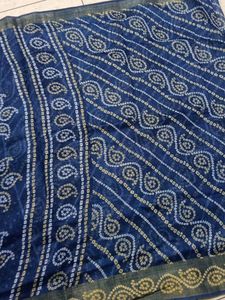 Beautiful Blue Bandhani Saree
