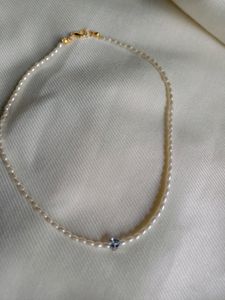 Elegant Pearl Necklace with Crystal Accent