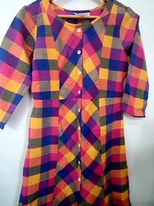 Vintage Plaid Button-Down Dress