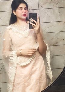Elegant Peach Kurta Set with Dupatta