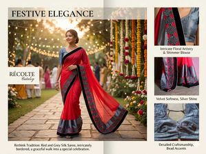 Fancy saree with readymade blouse