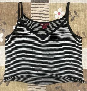 h&m striped crop tank top free lipstick plus gloss