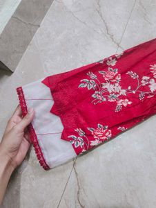 Pakistani maroon Floral Kurta Set