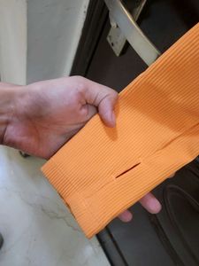 Orange Quarter Zip Long Sleeve Top