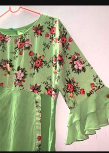 Floral Green georgette  Kurta