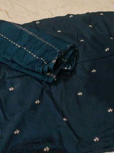 Elegant Dark Teal Kurta with Gold Embroidery
