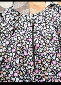 Floral Print Zipper Jumpsuit