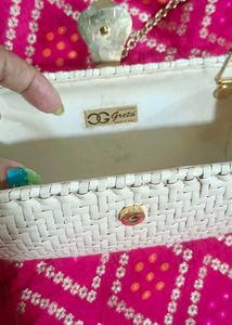 Woven Clutch with Chain