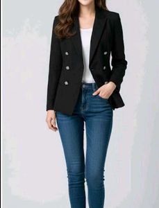 Black Double-Breasted Blazer