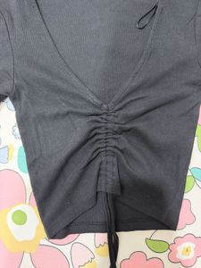 (S) Zara Black Crop Top
