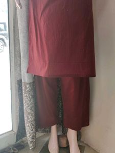 Maroon Kurta with Sequins and Tassels