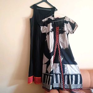 Boho Abstract Print kurta with jacket