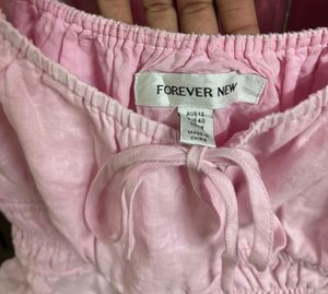 Pink Puff Sleeve Smocked Top