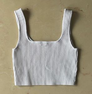 Ribbed Square Neck Crop Top