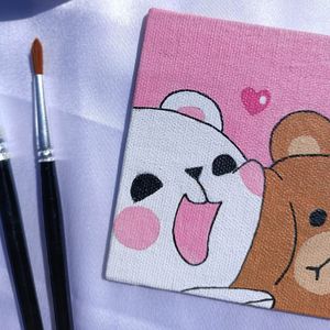 Bear Couple Painting On Canvas