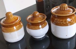 Set of 3 Vintage Ceramic Pickle Jars