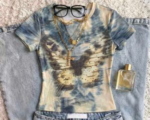 Graphic Print Rhinestone T-Shirt