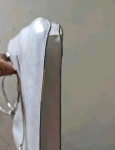 Guess White Patent Leather Handbag