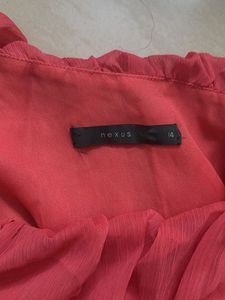 Coral Off-Shoulder Mini Dress red