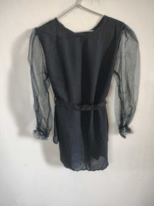 Stylish Black Sheer Sleeve Top