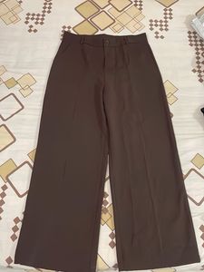 Women's Wide Leg Brown Korean Pants