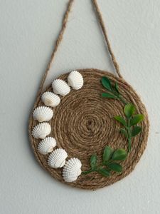 Boho Seashell &amp; Jute Coaster/Wall Decor