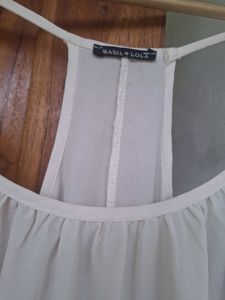 Sheer White Flowy Tank Top