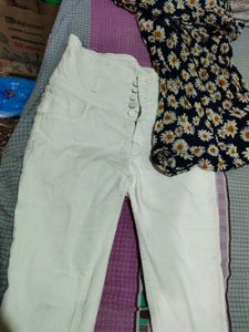Daisy Dress &amp; White Jeans
