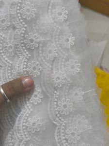 White Embroidered Lace Trim
