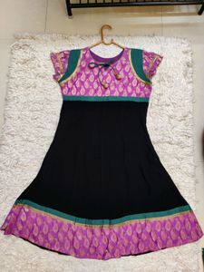 Anarkali/ chudidar 3 piece set, black and purple