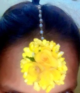 Floral Maangtika For Haldi Ceremony