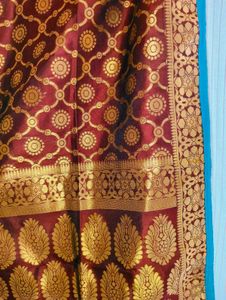 Blue Kurta Set with Banarasi Silk Dupatta
