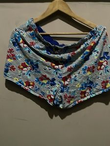 Floral Striped Pajama Shorts