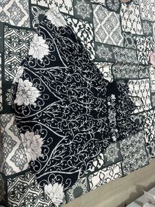 Black Floral Print Ethnic dress