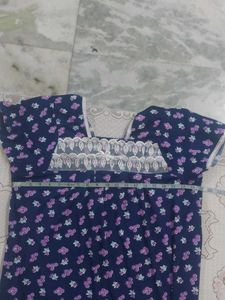 Comfortable Blue Floral Nightgown