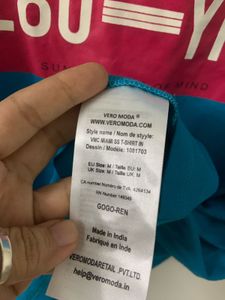VeroModa Curve Tarquoise Graphic Oversize T-Shirt