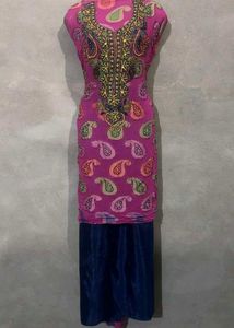 Elegant Pink Printed Kurta Set with Dupatta