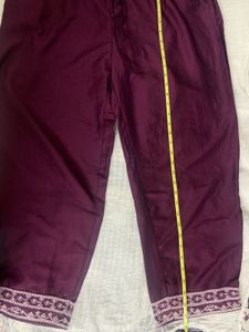 BulBul Plum Salwar Pants with Embroidered Hem