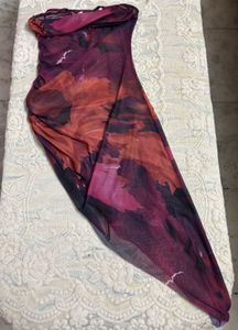 Floral Print Sheer Dress