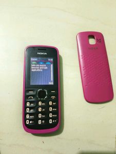 Nokia Pink Mobile Phone with Back Cover